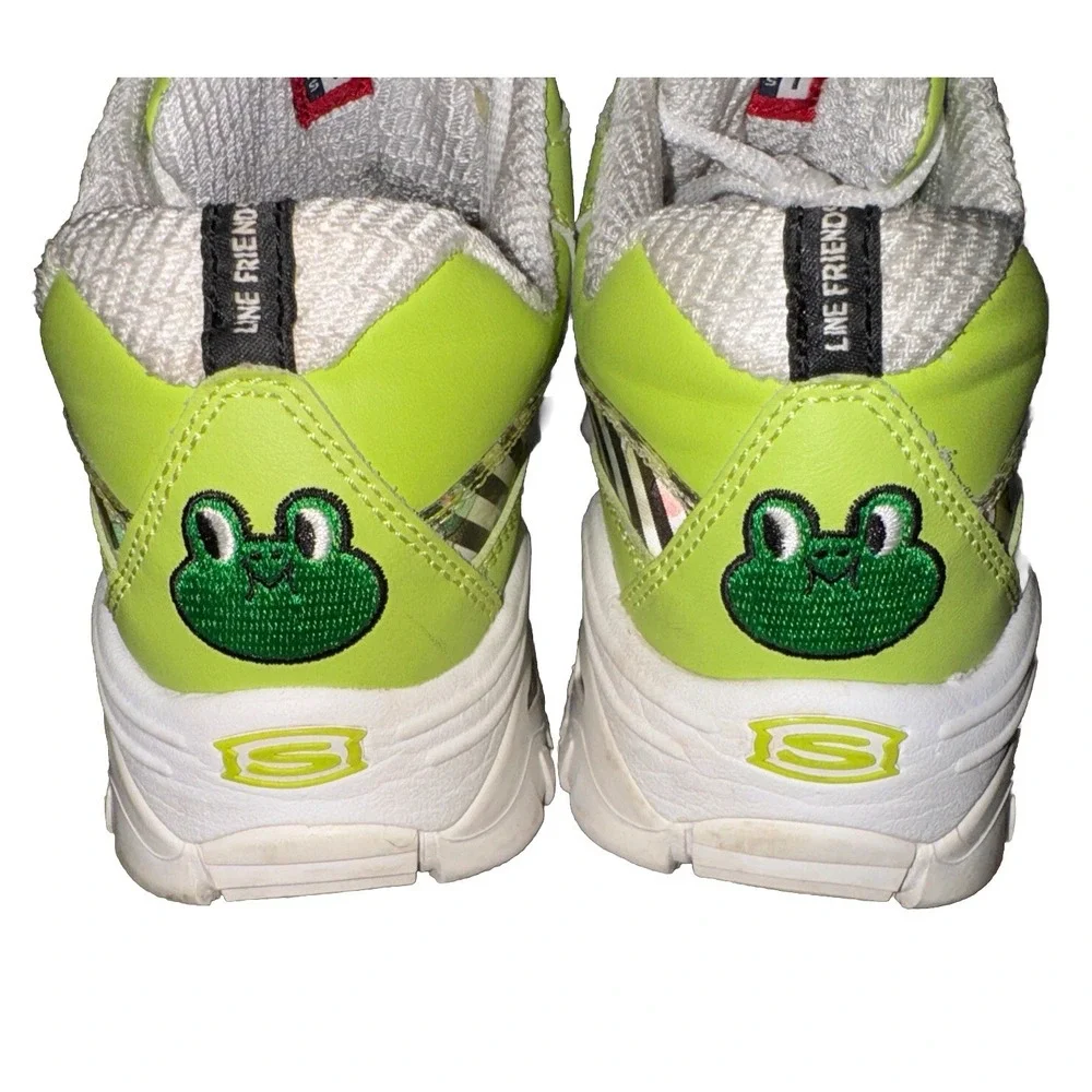 Skechers Sports On-Line Friends Green Frog Character Design Mushrooms Youth 5.5